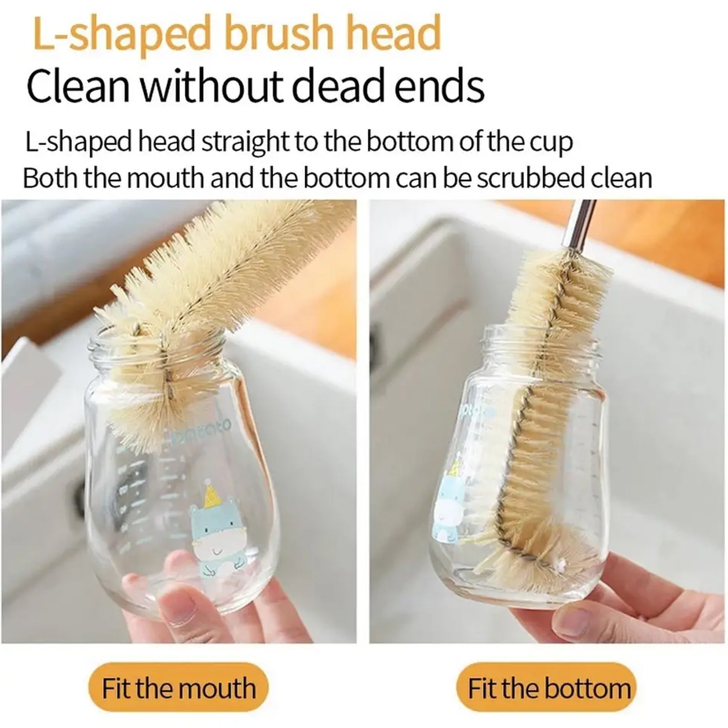 6372 Bottle Brush with Curved Head Long Handle Washing Brush for Baby Bottles Jugs for Teapots, Sports Water Bottles, Coffee Pots, Juice Jars DeoDap 6372 Bottle Brush with Curved Head Long Handle Washing Brush for Baby Bottles Jugs for Teapots, Sports Water Bottles, Coffee Pots, Juice Jars DeoDap
